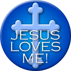 Jesus Loves Me Button