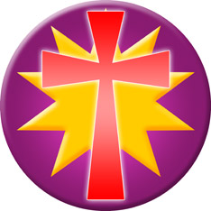 Christian cross button