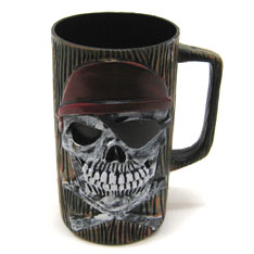 wood pirate mug