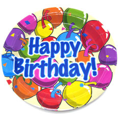 happy birthday balloon party plates