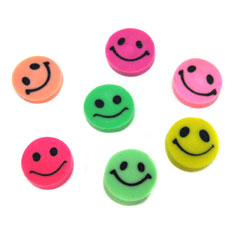 144 Pieces Fun Express Mini Smile Face Erasers