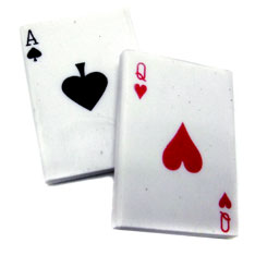 playing cards erasers