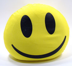 smiley puff pillow