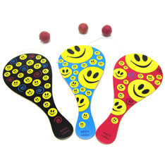 smiley face paddle ball